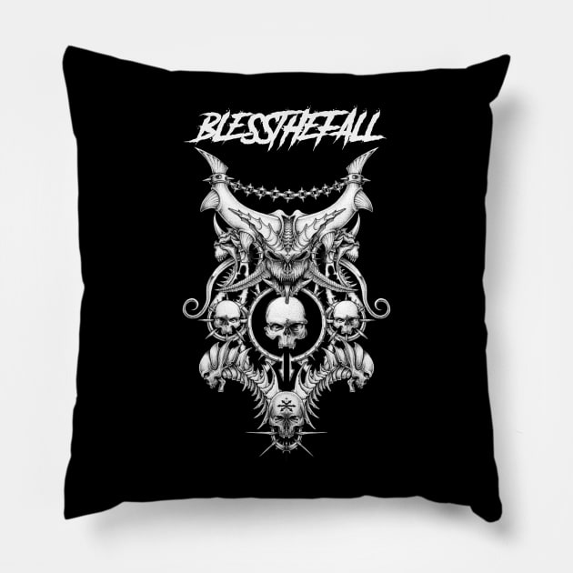 BLESSTHEFALL BAND Pillow by Angelic Cyberpunk