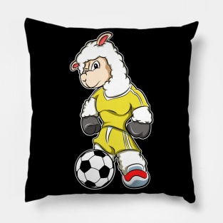Alpaca as Soccer player with Soccer ball Pillow