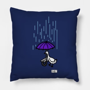 Umbrella Duck Doodle Pillow