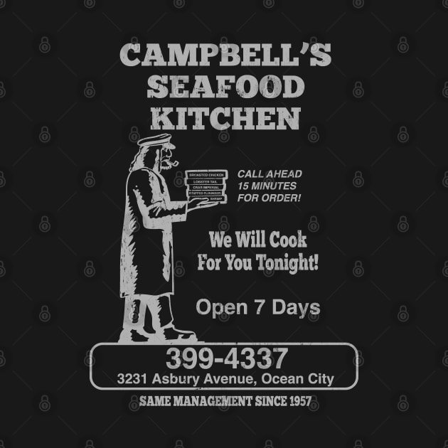 Campbell's Seafood Kitchen - Grey Print by mcillustrator