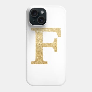 The Letter F Gold Metallic Phone Case