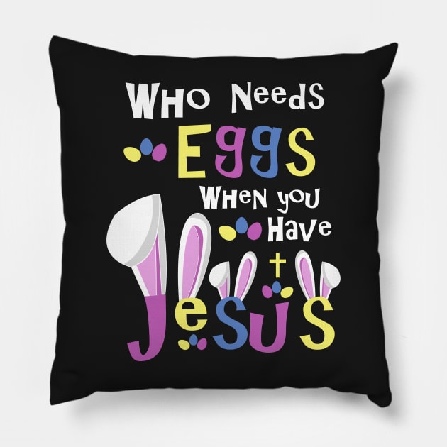 Easter Shirts Kids Who Needs Eggs Pillow by 3QuartersToday