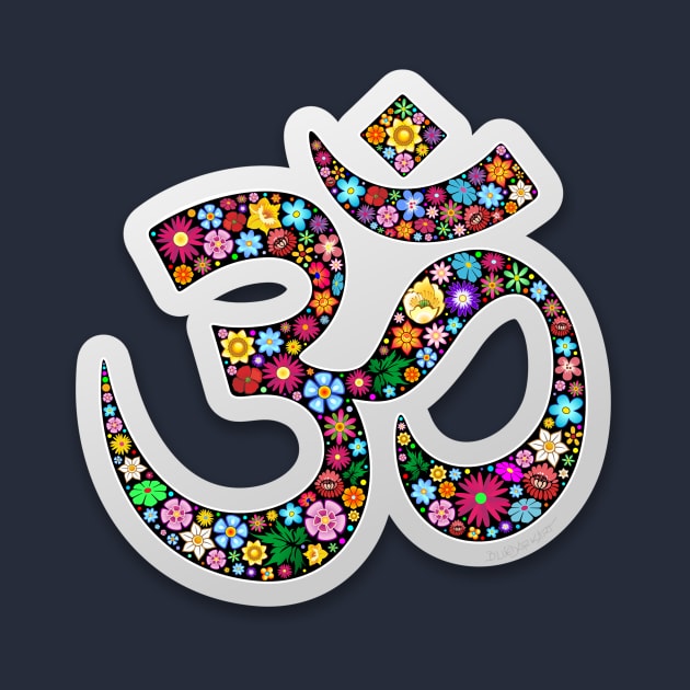 Namaste Yoga Floral Symbol by BluedarkArt