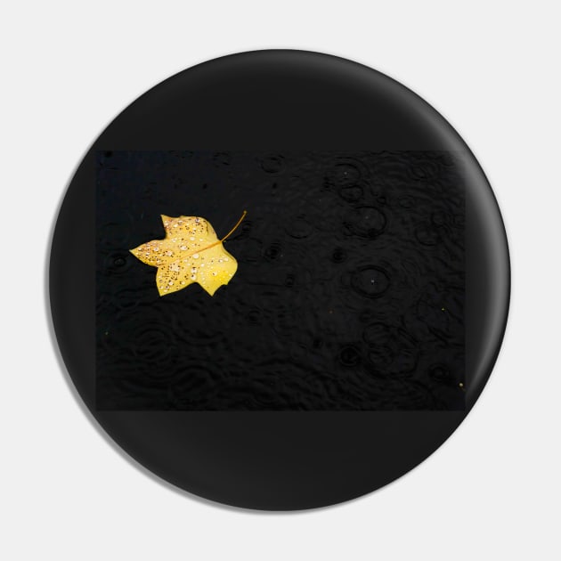Yellow Leaf in the Rain Pin by 1Redbublppasswo