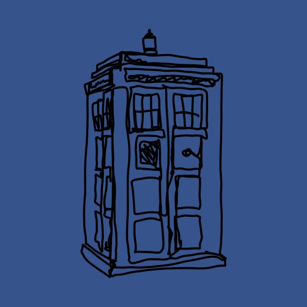 Bad Line Art Tardis by CatsandBats