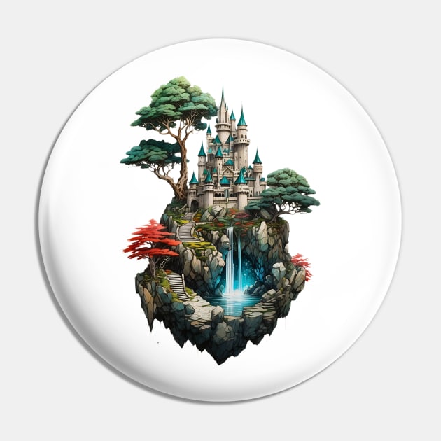 Fantasy Magical Castle at the top of a rocky crystal hill Pin by Neon City Bazaar