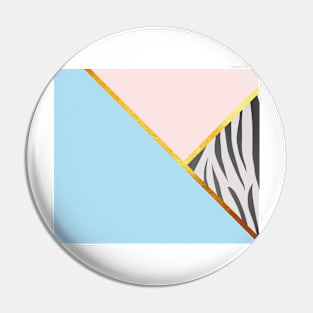 Abstract zebra print, color blocking blue Pin