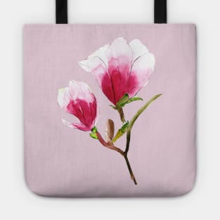 Magnolia Flowers Watercolor Painting Tote