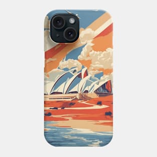 Orange Sydney Opera House Australia Vintage Travel Poster Tourism Phone Case