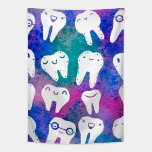 Happy Teeth illustration for Dentists, Hygienists, Dental Assistants, Dental Students and anyone who loves teeth by Happimola Tapestry