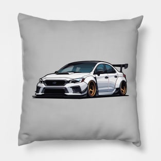 Subaru STI Car Art - Impreza WRX Widebody Modified Lowered JDM Car Pillow