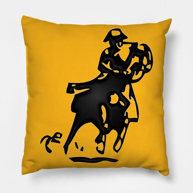 Western Era - Cowboy on Horseback 5 Pillow by The Black Panther