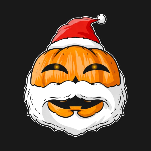 Pumpkin With Santa Beard And Hat Christmas Hallowxmas by SinBle