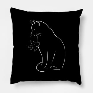 Cat and bird, Animal fantasy Pillow