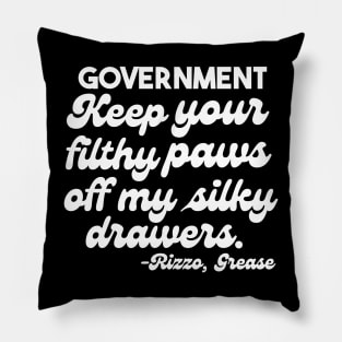 Hey, Government, Keep your filthy Paws off my silky Drawers Pillow