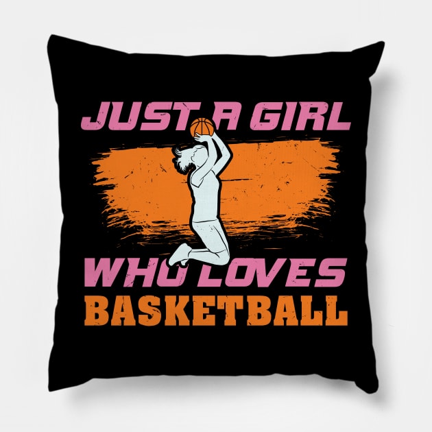 Cute Basketball Lover B-Ball Player Girls Gift Idea Pillow by Dolde08