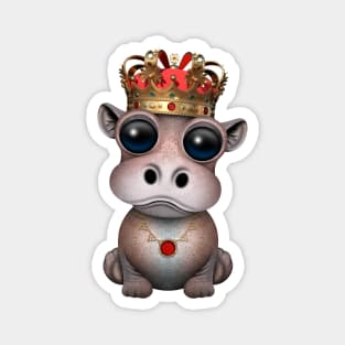 Cute Royal Hippo Wearing Crown Magnet