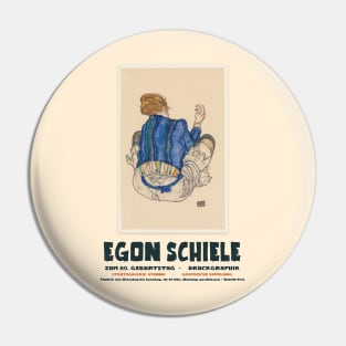 Egon Schiele - Exhibition Art Poster - Seated Woman, Back View Pin