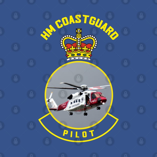 Pilot - HM Coastguard rescue Sikorsky S-92 helicopter based on coastguard insignia by AJ techDesigns