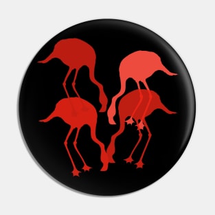 Red Flamingo Animal Camouflage Pattern Pin