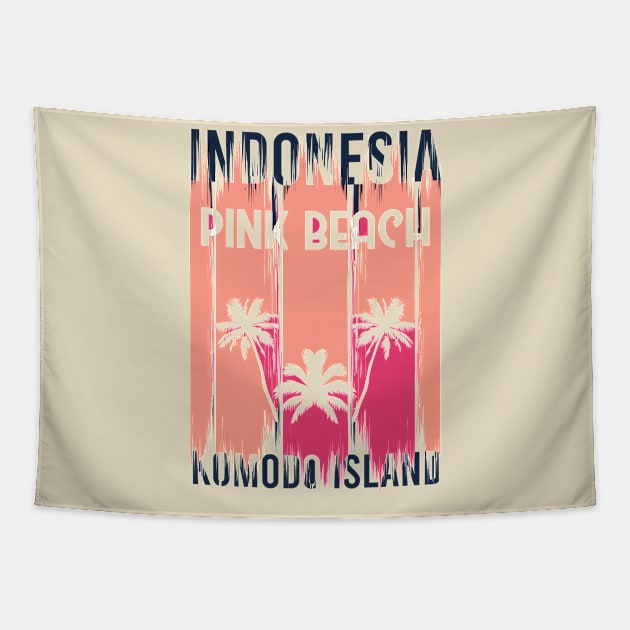 Pink Beach - Indonesia Tapestry by Hashed Art