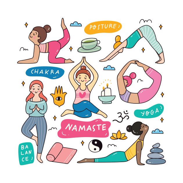 Cute Yoga Girl Doodle Art by SLAG_Creative