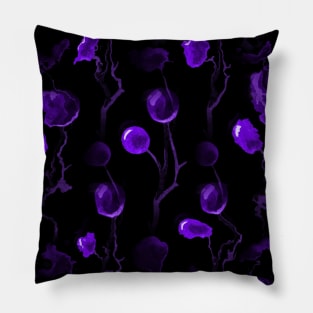 Purple Holly Berries Watercolor Christmas Pillow