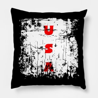 USA Faded Initials Pillow