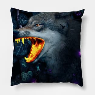 Gold Wolf Pillow