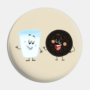 happy cookie and milk Pin