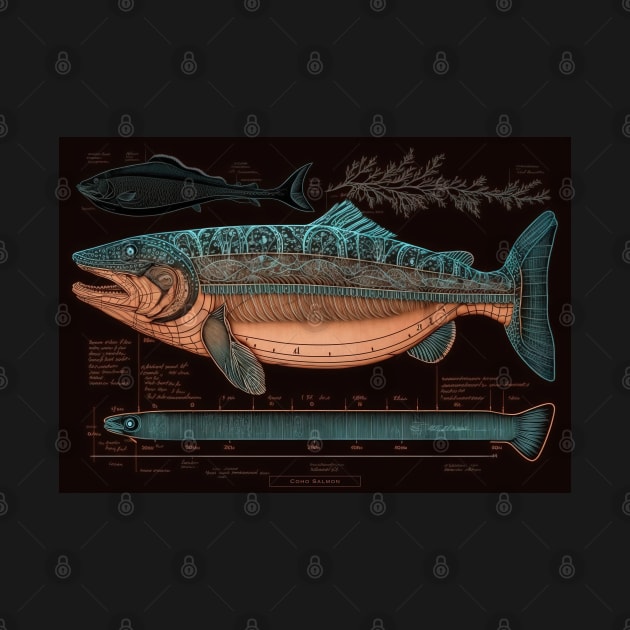 Coho Salmon Fish Print by DanielLiamGill