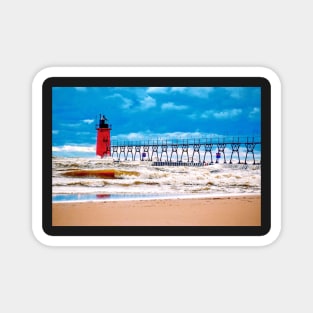 “Turbulent” - South Haven Lighthouse Magnet