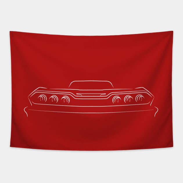 1963 Chevy Impala - rear stencil, white Tapestry by mal_photography