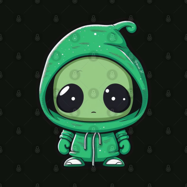 Cool Alien with a Hooded Pullover design #10 by Farbrausch Art