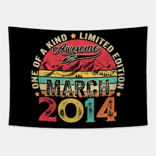 10 Years Old Awesome Since March 2014 10th Birthday Tapestry