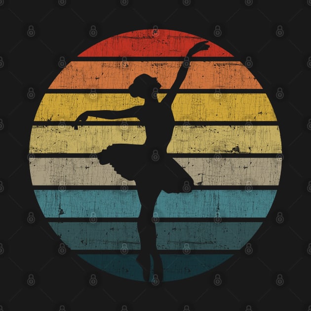 Ballet Ballerina Silhouette On A Distressed Retro Sunset design by theodoros20