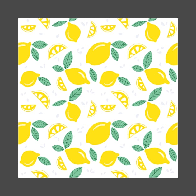 Cute Lemon Pattern - White by The Artsychoke