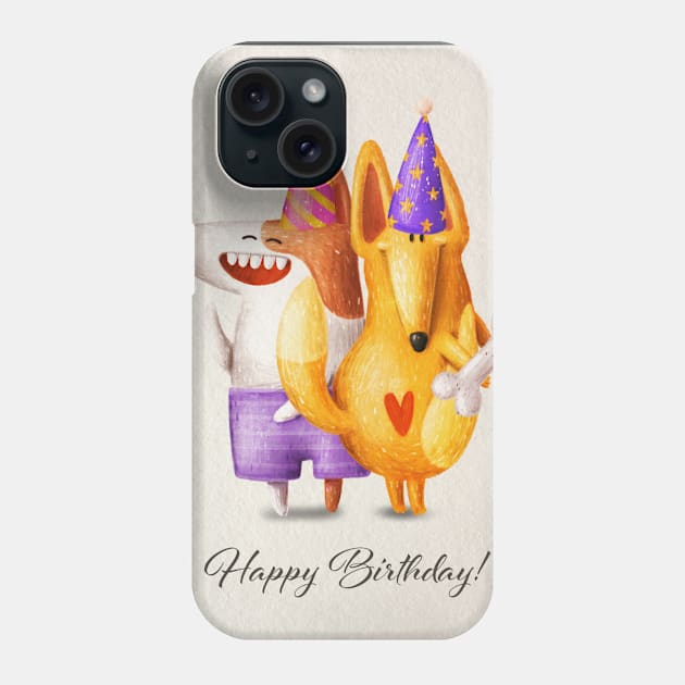 Dogs birthday party Phone Case by CaptainPixel