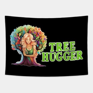 Tree Hugger Woman Hugging Tree Nature Lover Trending Gift Idea Tapestry