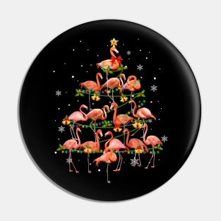 Cute Flamingo Christmas Tree Xmas Gift Pin