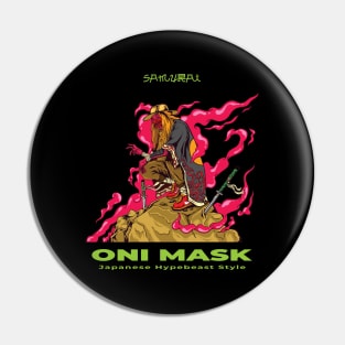 Samurai Oni Mask Pin