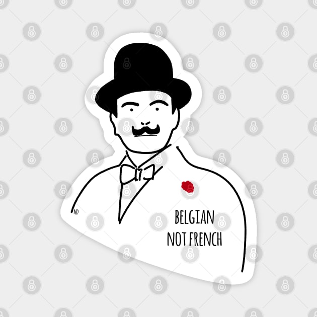 Poirot Agatha Christie Belgian not french Magnet by Bookishandgeeky