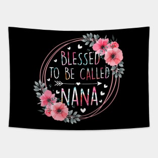 Womens Blessed To Be Called Nana Mothers Day Granmda Flower Floral Tapestry