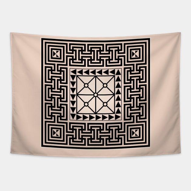 Boscoreale Labyrinth Tapestry by Mosaicblues