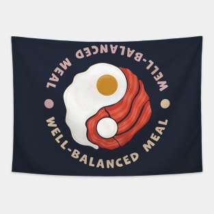 Bacon and Egg and Well-Balanced Meal Text Tapestry