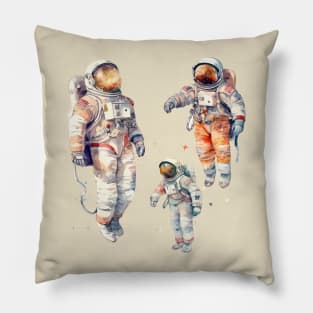 Astronaut Flying Watercolor pace Pillow