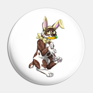 Bobtail BunnyCat: Chocolate Bicolor Tabby (Yellow) Pin