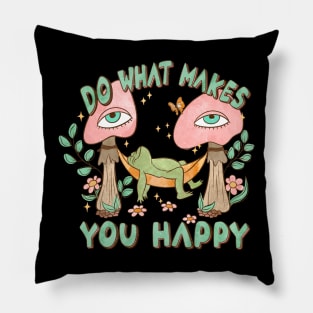 Do What Makes You Happy - Frog Themed Inspirational Tee Pillow