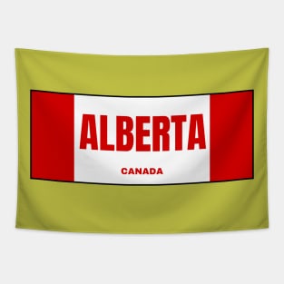 Alberta in Canadian Flag Colors Tapestry