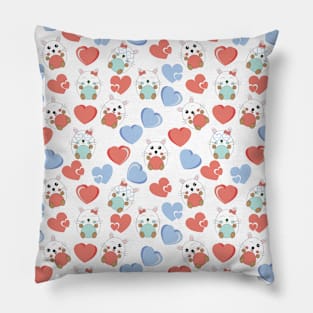 Cute Hamster and Heart Pattern Pillow